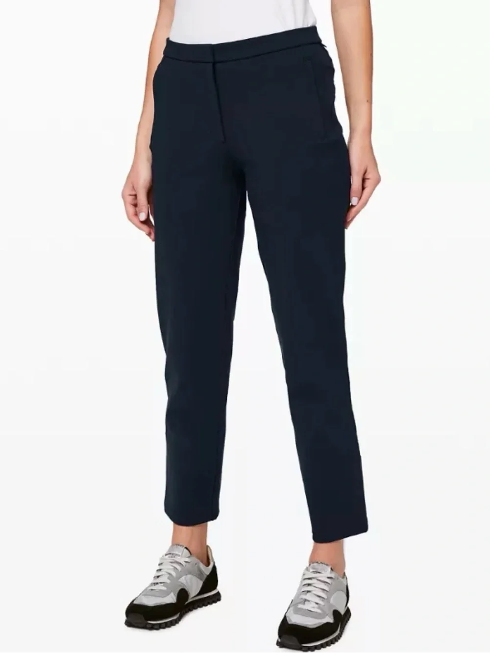 Lululemon On The Move Pant Black Size 8 Travel Friendly Zip Pockets Stretch EUC - Picture 1 of 15